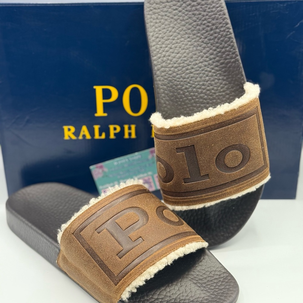 POLO‎ RALPH LAUREN SHEARLING SLIDES